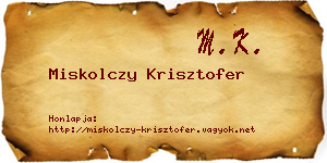 Miskolczy Krisztofer névjegykártya